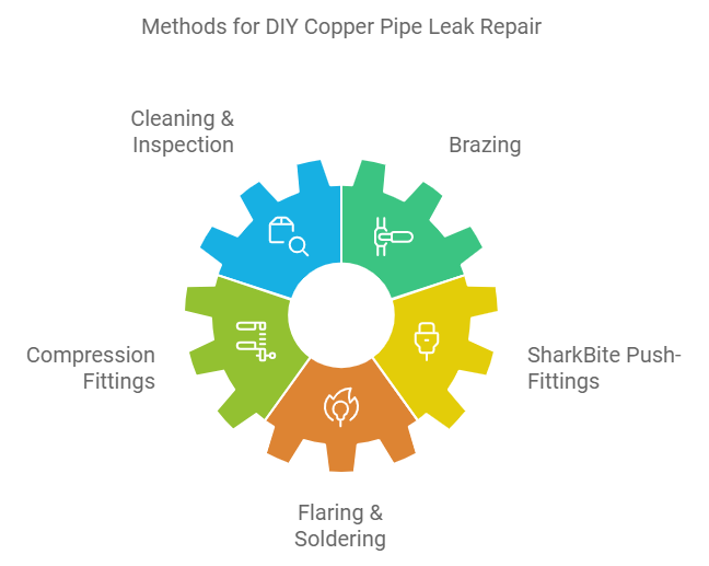 DIY repair copper pipe leaks methods